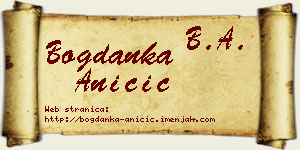 Bogdanka Aničić vizit kartica